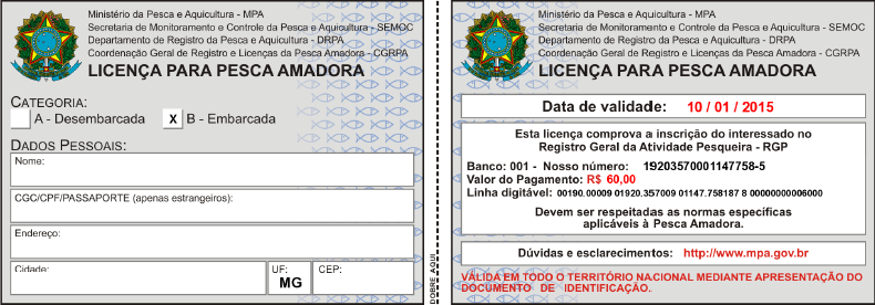 como tirar licença de pesca passo 9 no pescanorio.com.br